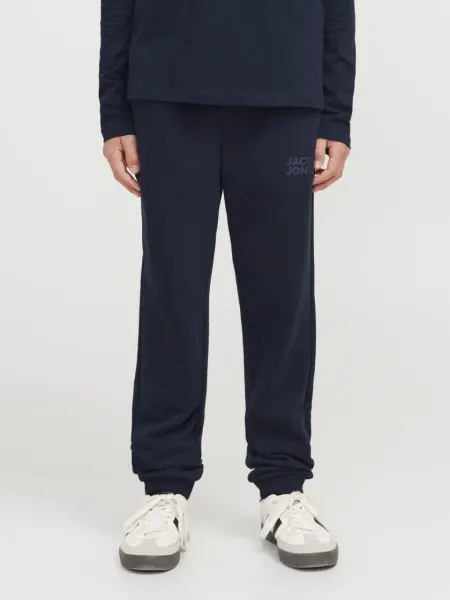 Jack & Jones Pantaloni lungi de trening, baieti, cu talie medie, Relaxed fit, Bleumarin inchis (SELECTATI MARIMEA: 140 cm)