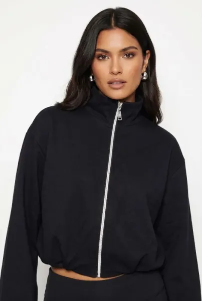 Lorna Zip Jacket in Black - BLACK / M