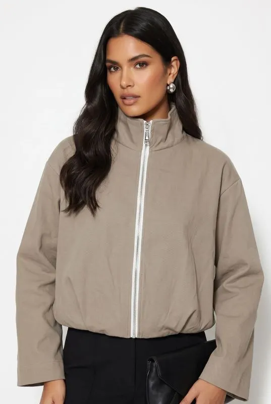 Lorna Zip Jacket in Stone - STONE / L