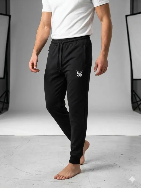 Pantalon Bărbați Trening cu Manșetă,Negru,Engros