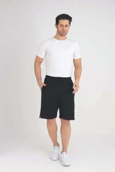 Pantaloni Barbat Berfin Trening Capri Negru Engros