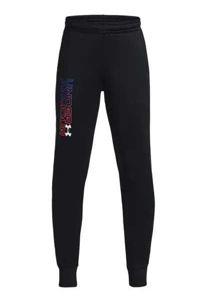 Pantaloni c logo pentru fitness - Negru