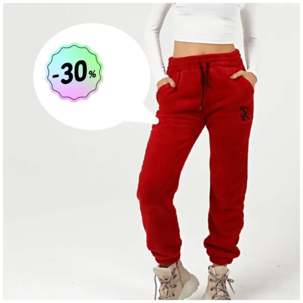 Pantaloni cocolino cu broderie pe picior, en-gross