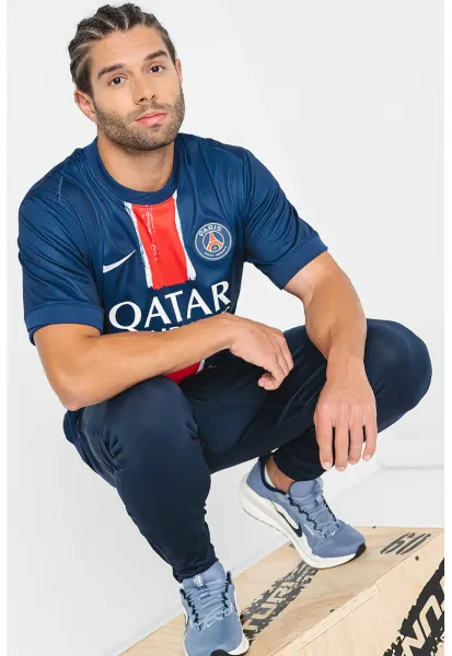 Pantaloni conici cu Dri-FIT pentru fotbal - Alb/Bleumarin