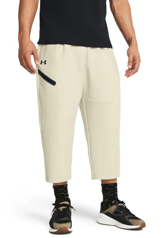 Pantaloni crop pentru antrenament - Negru/Alb murdar