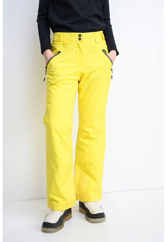 Pantaloni cu buzunare cu fermoar pentru schi - Galben