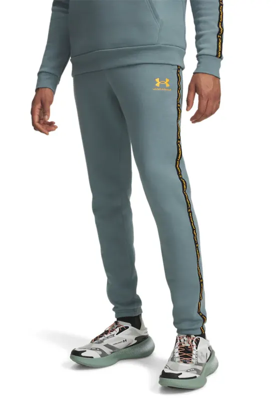 Pantaloni cu snur pentru fitness Icon - Gri cenusiu/Portocaliu mandarina