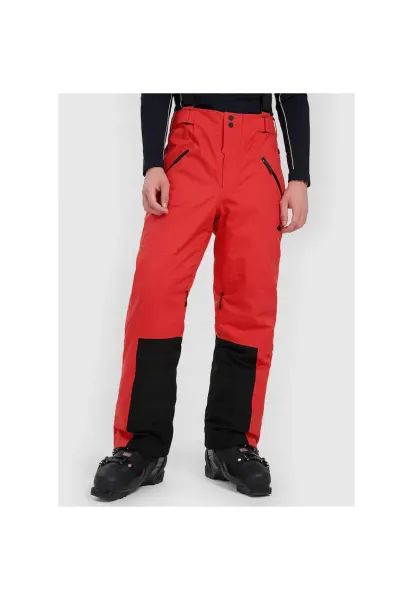 Pantaloni de schi barbati -  poliester - negru/rosu