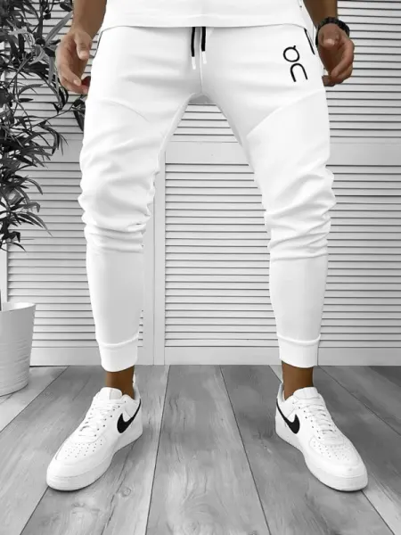 Pantaloni de trening alb conici 12260 P18-2.2