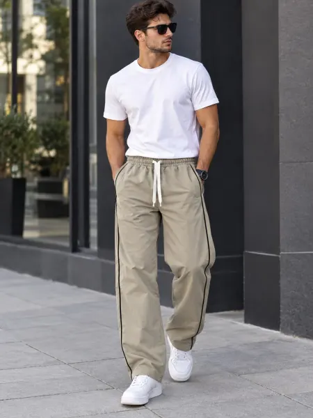Pantaloni de trening barbati slim fit BEJ G6-26  D2-1.3