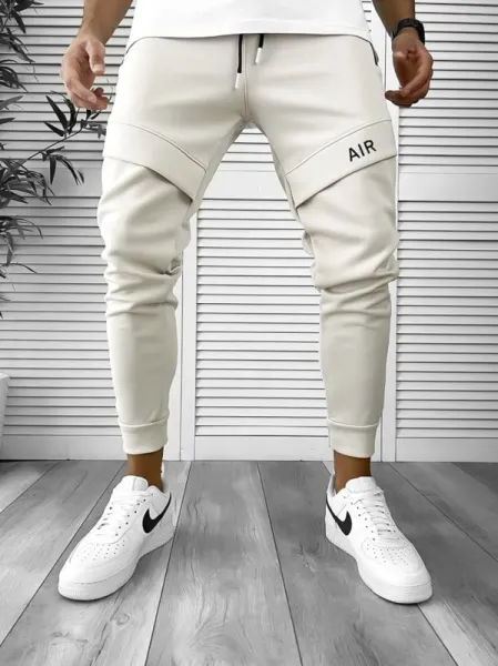 Pantaloni de trening bej conici 12360 13-2 *