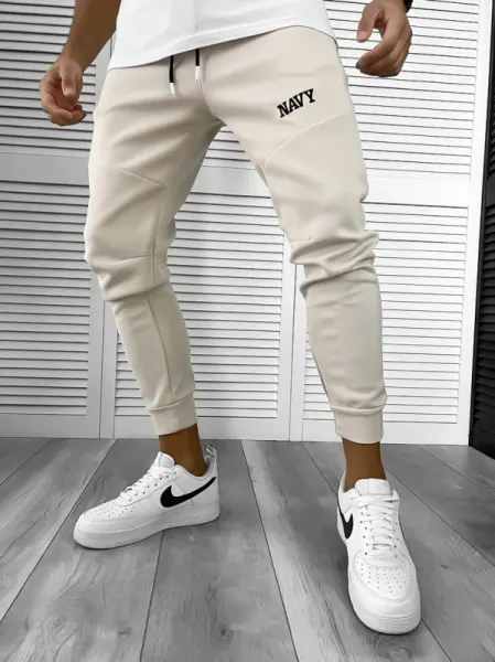 Pantaloni de trening bej  silon   conici 12376 29-3.2