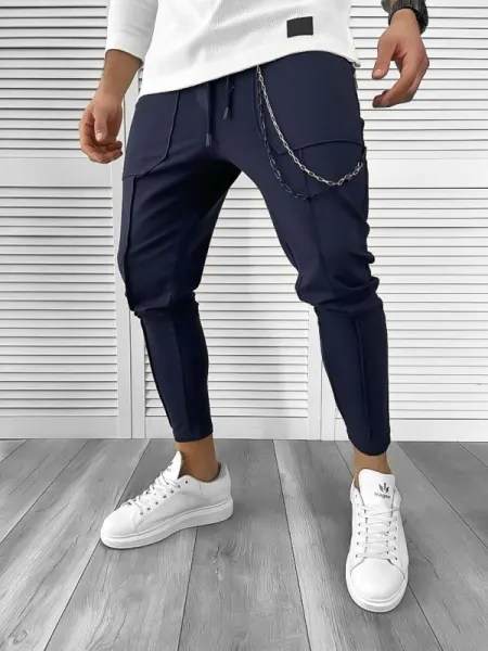 Pantaloni de trening bleumarin conici 10142 D4-3.2