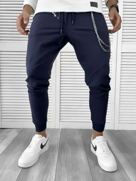 Pantaloni de trening bleumarin conici 12111 81-5