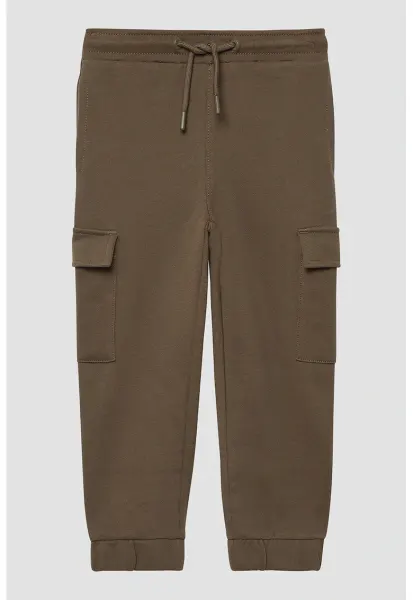 Pantaloni de trening cargo cu snur - Maro inchis