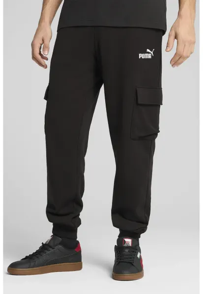 Pantaloni de trening cargo din amestec de bumbac - Negru