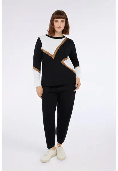 Pantaloni de trening conici cu snur - Negru
