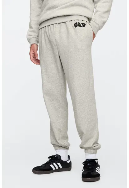 Pantaloni de trening conici cu talie elastica - Gri melange