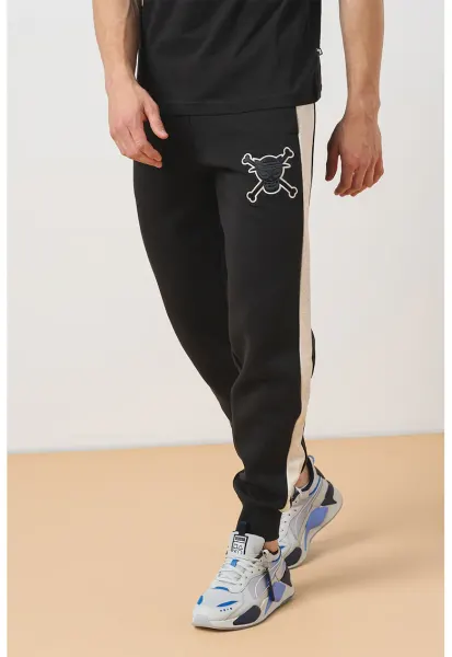 Pantaloni de trening cu benzi laterale contrastante Puma X One Piece - Negru/Alb murdar