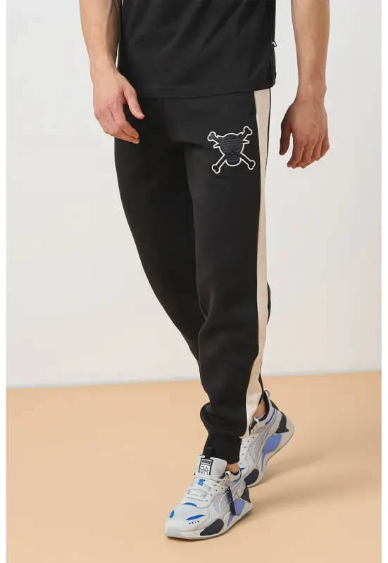 Pantaloni de trening cu benzi laterale contrastante Puma X One Piece - Negru/Alb murdar