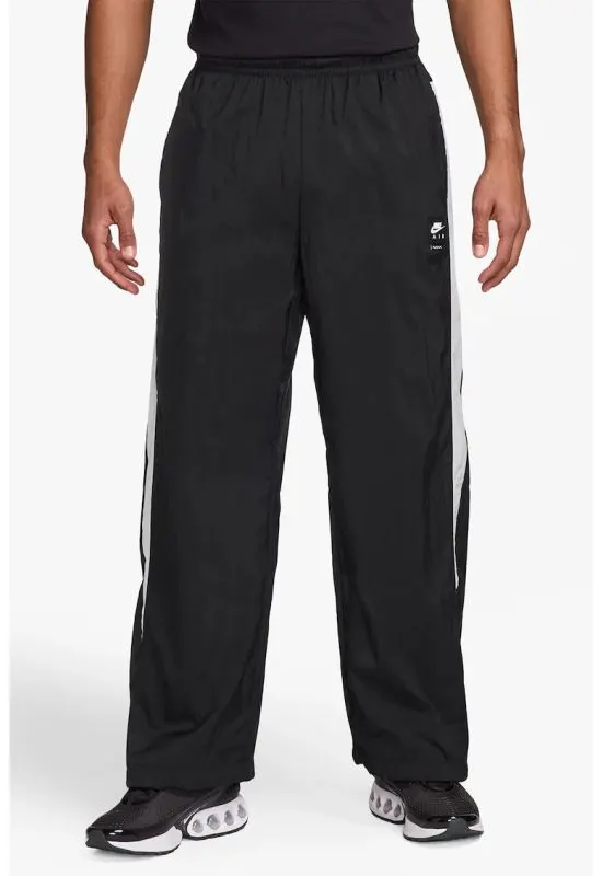 Pantaloni de trening cu buzunare cu fermoar si snururi la terminatie - Alb/Negru