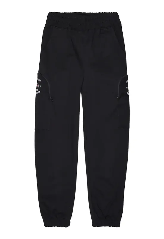 Pantaloni de trening cu buzunare cu fermoar Special - Negru/Rosu vermillion