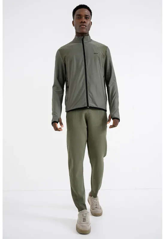 Pantaloni de trening cu buzunare cu fermoar - Verde sparanghel