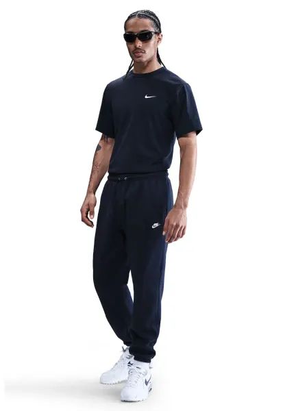 Pantaloni de trening cu buzunare laterale - snur - model uni - Bleumarin
