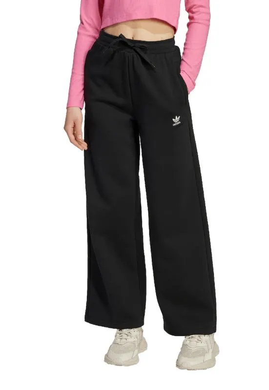 Pantaloni de trening cu croiala ampla si talie inalta - Negru