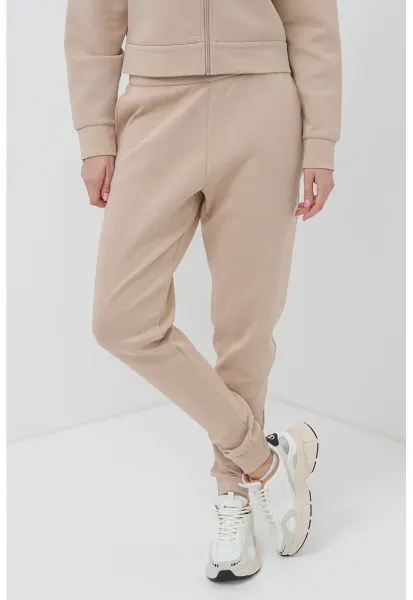 Pantaloni de trening cu croiala conica si snur - Maro deschis