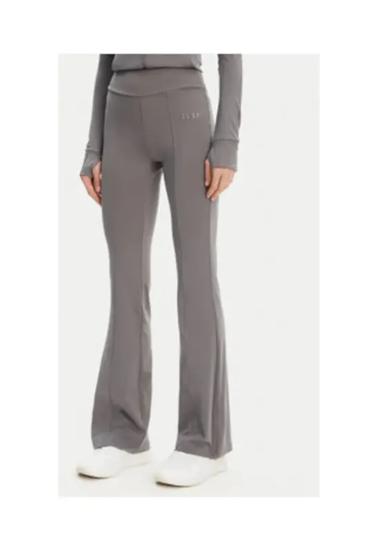 Pantaloni de trening cu croiala evazata - talie inalta si logo metalic discret