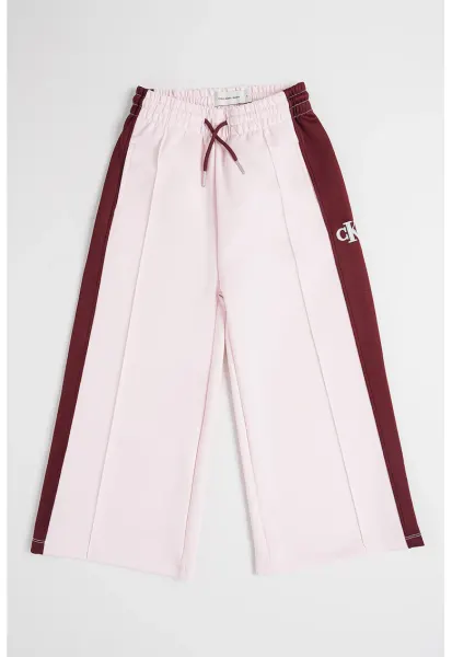 Pantaloni de trening cu detaliu logo - Visiniu/Roz deschis