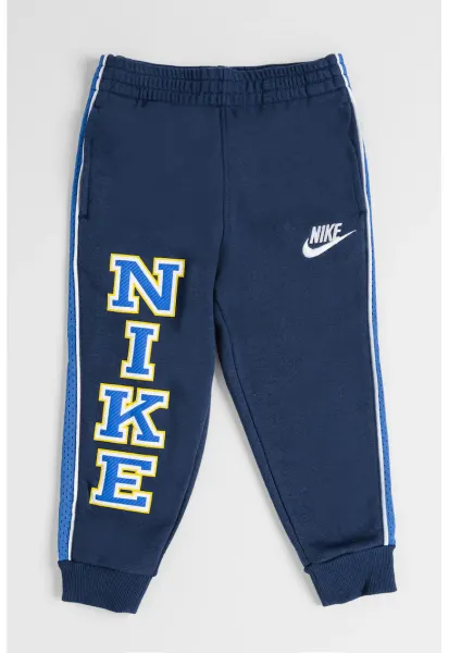 Pantaloni de trening cu imprimeu logo - Bleumarin
