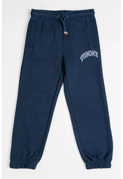 Pantaloni de trening cu imprimeu logo - Bleumarin