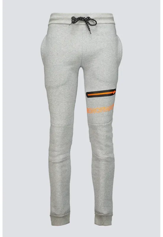 Pantaloni de trening cu logo Moltan - Gri deschis/Portocaliu mandarina