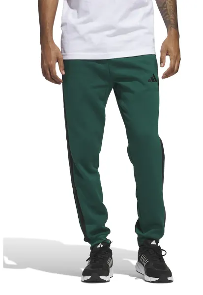 Pantaloni de trening cu logo si snur de ajustare - Negru/Verde englez