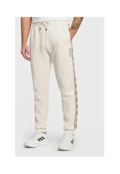 Pantaloni de trening cu logo si snur in talie