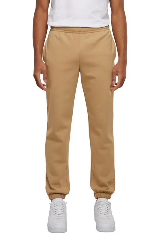 Pantaloni de trening cu model uni si talie ajustabila - Caramel