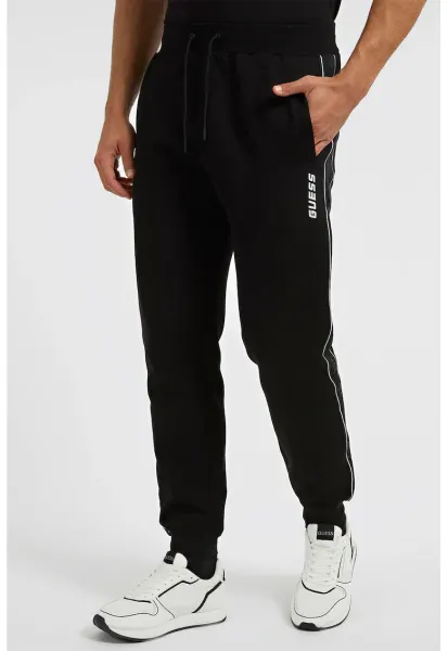 Pantaloni de trening cu monograma laterala - Negru