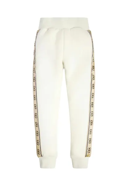 Pantaloni de trening cu segmente logo laterale - Maro nisip/Bej deschis
