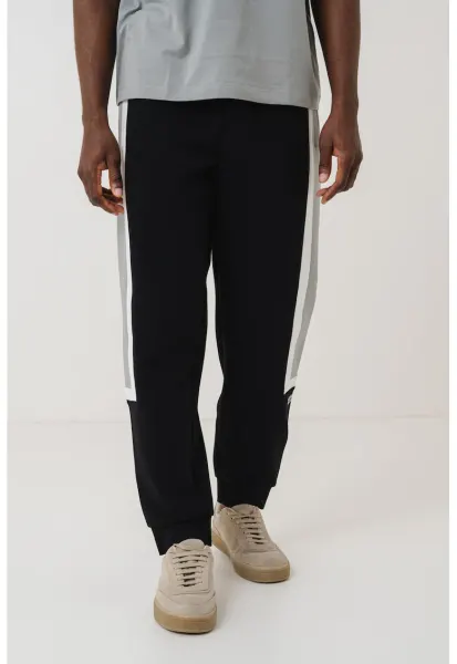 Pantaloni de trening cu snur - Alb/Negru/Gri deschis