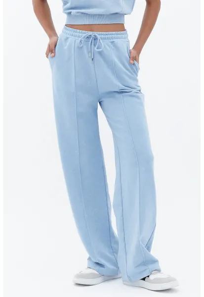 Pantaloni de trening cu snur de ajustare - Albastru deschis