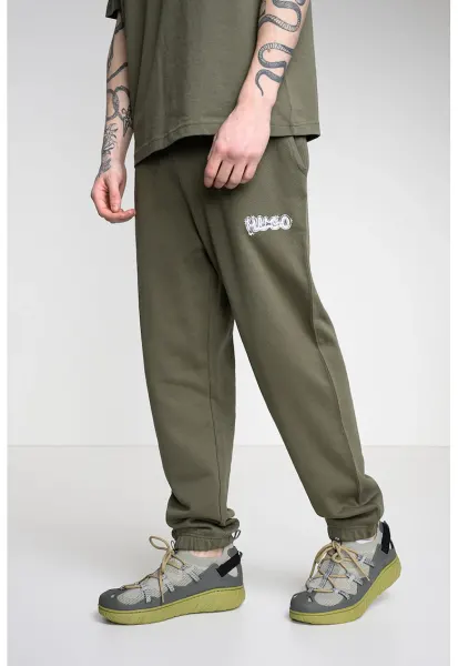 Pantaloni de trening cu snur de ajustare si buzunare - Kaki
