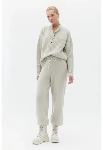 Pantaloni de trening cu snur - Gri melange