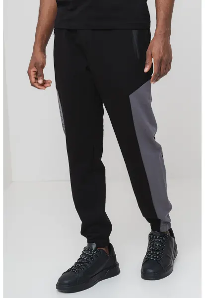Pantaloni de trening cu snur - in doua nuante - Negru/Gri inchis