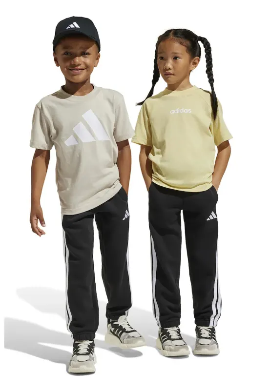 Pantaloni de trening cu snur in talie - Alb/Negru