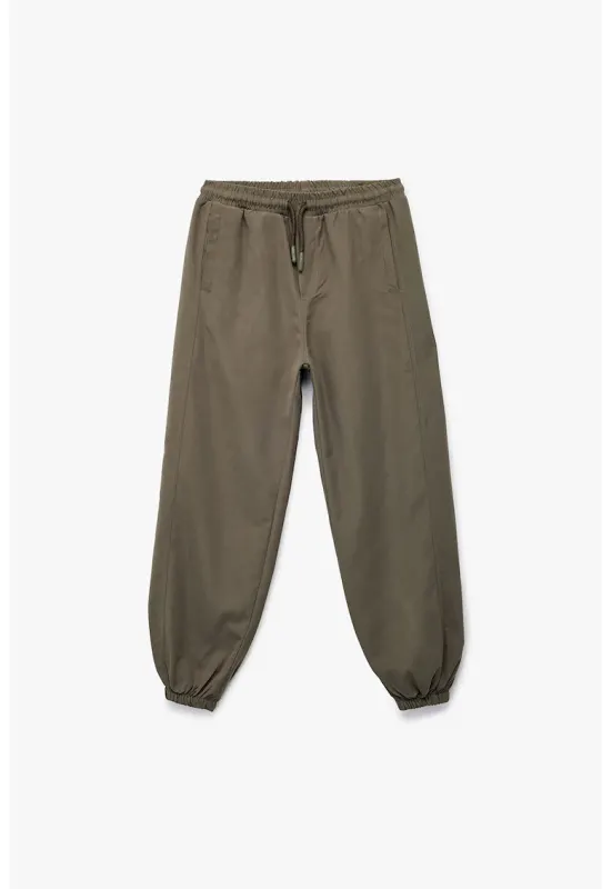 Pantaloni de trening cu snur - Maro taupe