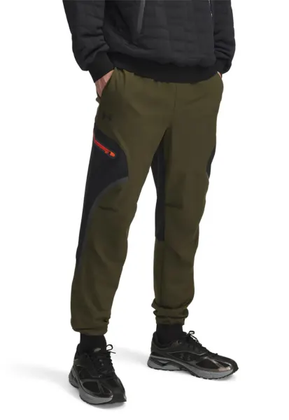Pantaloni de trening cu snur - pentru fitness - Negru/Kaki inchis