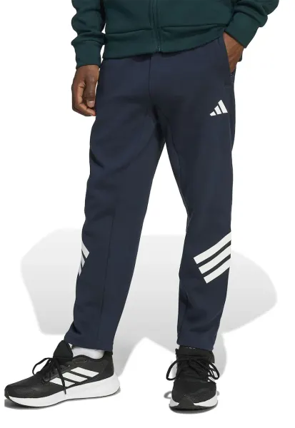 Pantaloni de trening cu snur si buzunare laterale - Alb/Bleumarin