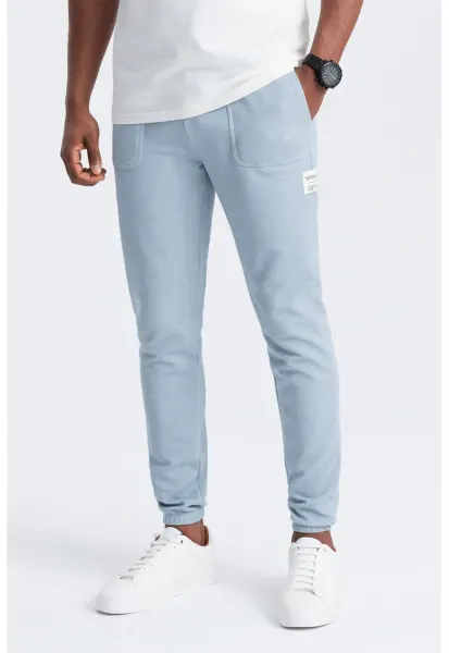 Pantaloni de trening cu talie ajustabila - Albastru pastel